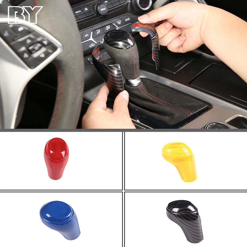 For Chevrolet Corvette C7 2014-19 ABS Interior Gear Stick Automatic Transmission Gear Shift knob Cover Trim Stickers Accessories