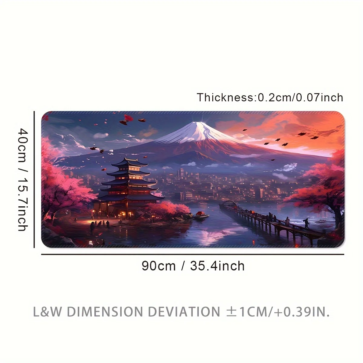 Grande estendido gaming mouse pad japão montagem cênica fuji pagode impressão de borracha antiderrapante tapete de mesa esports desktop película protetora