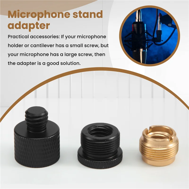 Excellent-12 Pieces Mic Thread Adapter Set Mic Stand Adapter 5/8 Female To 3/8 Male And 3/8 Female To 5/8 Male Screw Adapter