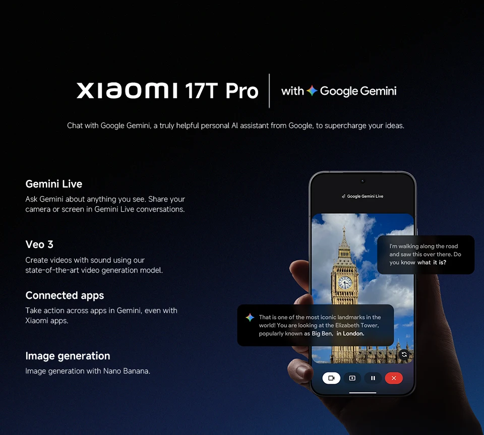 Xiaomi 17T Pro 5G Global Version, 6.83" 144Hz AMOLED, Dimensity 9500, 50MP Leica Camera, 7000mAh Battery, NFC Smartphone