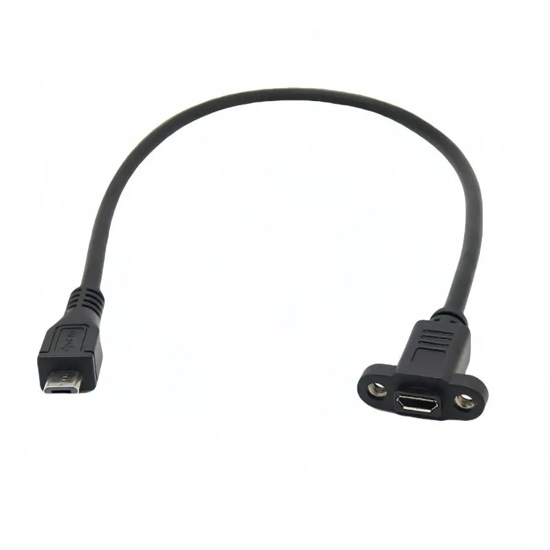 30cm 50cm 1m Micro USB Male to Female Extension Cable With Ear Screw Hole Small Spacing Android Male to Female V8 Data Cable