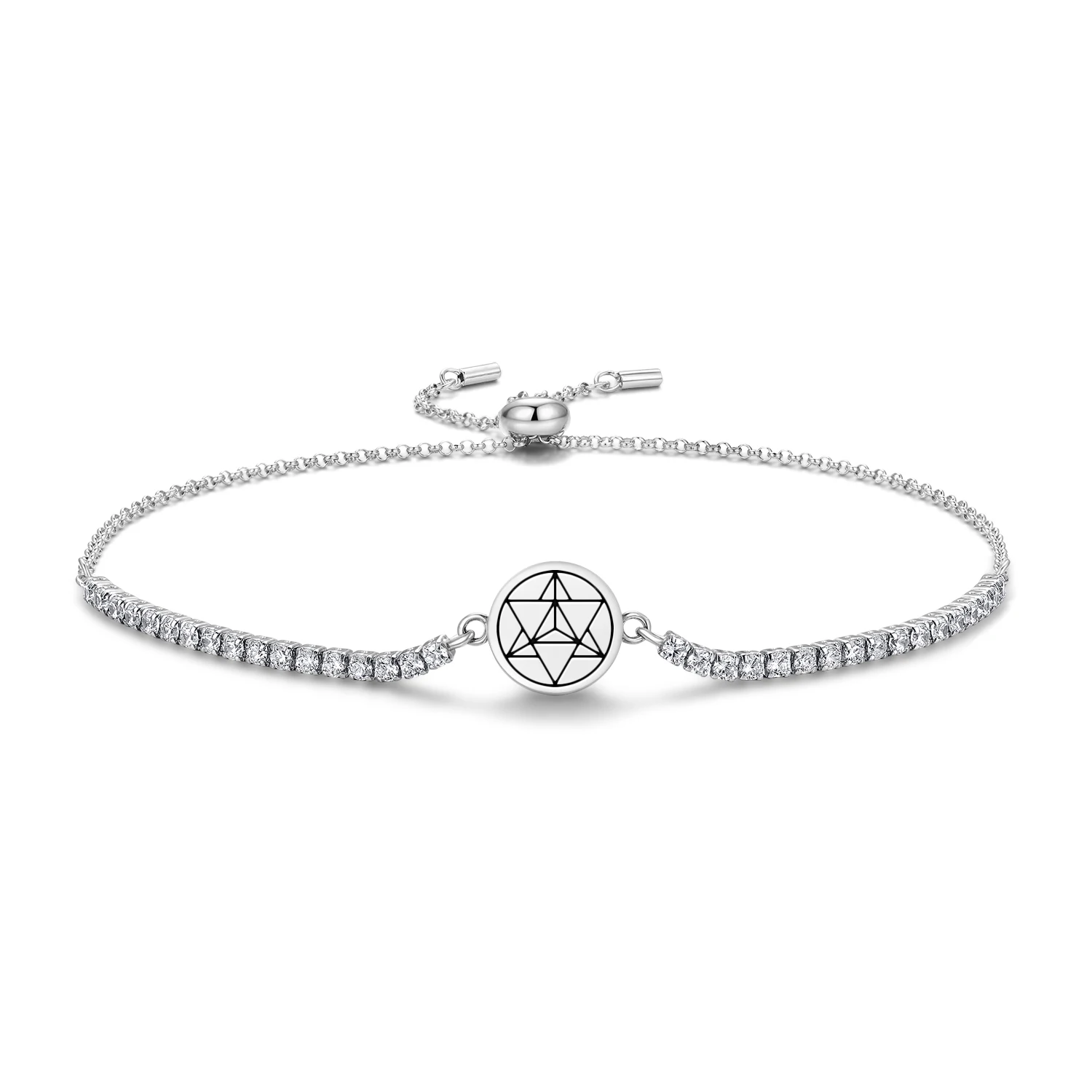 

Merkaba 925 Sterling Silver Charm Zircon Bracelets Diy for Jewelry Womens Accessories Trendy Gift