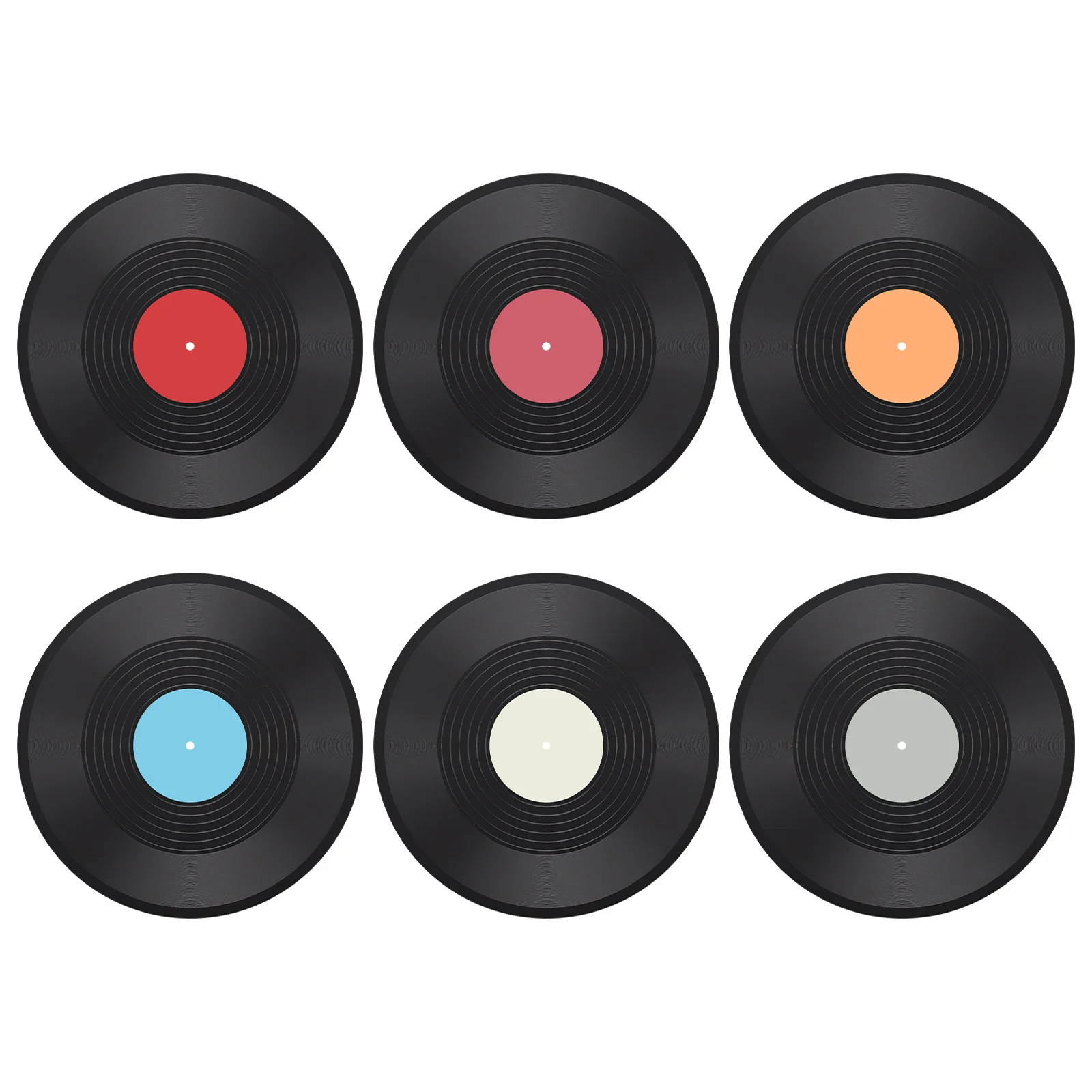 

6pcs Vinyl Record Wall Decor Black Retro Plastic Home Bar Decorations For Cafe Party Fake Records Wall Art