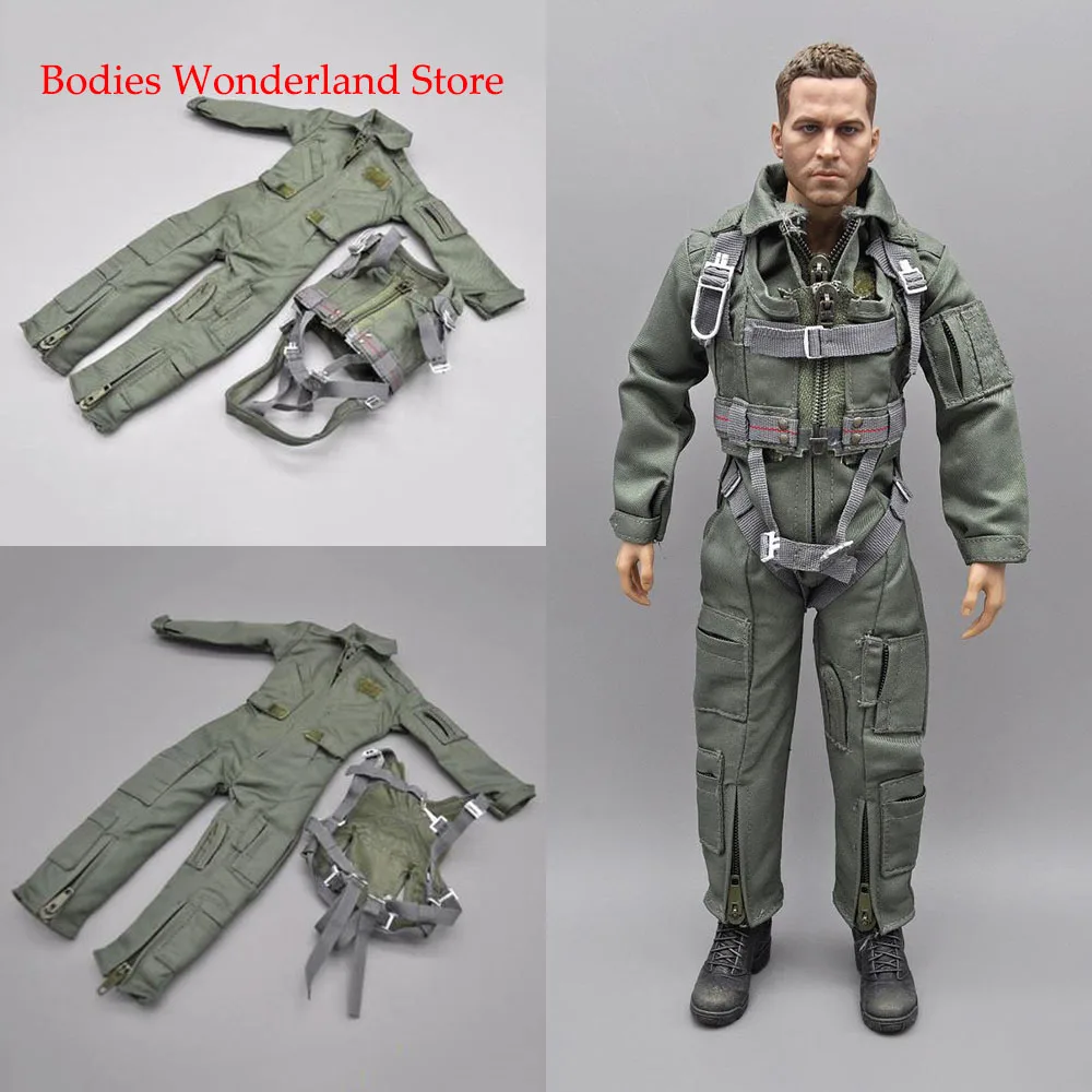 

One-piece 1/6 Modern American US Special Forces Jumpsuit Aviator Suit Uniform Combat Chest for 12 inches Solider Action Figure