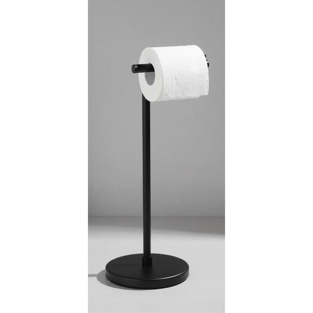 

Modern Toilet Paper Holder Stand Freestanding SUS304 Stainless Steel Rustproof Matte Black Bathroom Tissue Roll
