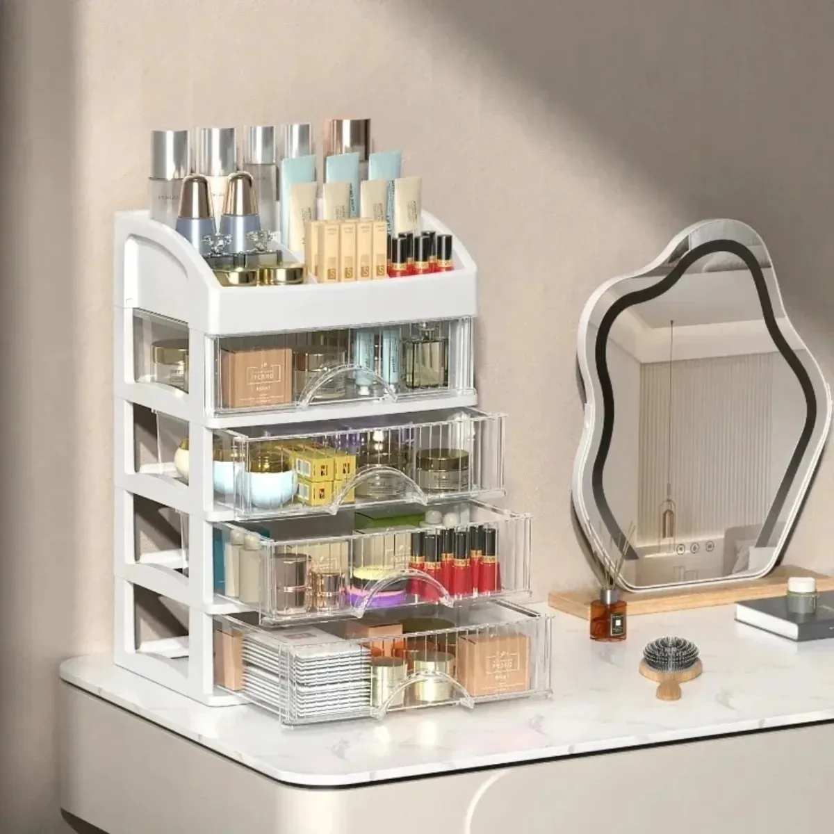 Multi-layer Storage Box Desktop Storage Drawer Hair Decor Cabinet Cosmetics Jewelry Stationery Organizers Makeup Storage