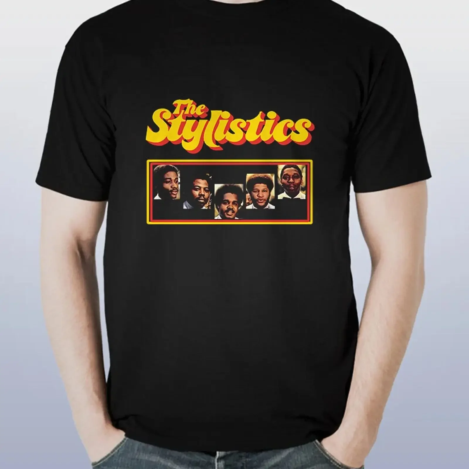GROUP The Stylistics Short Slevee Black T Shirt Image 1 of 2 vintage Washed Comfortable Stretched designer clothes