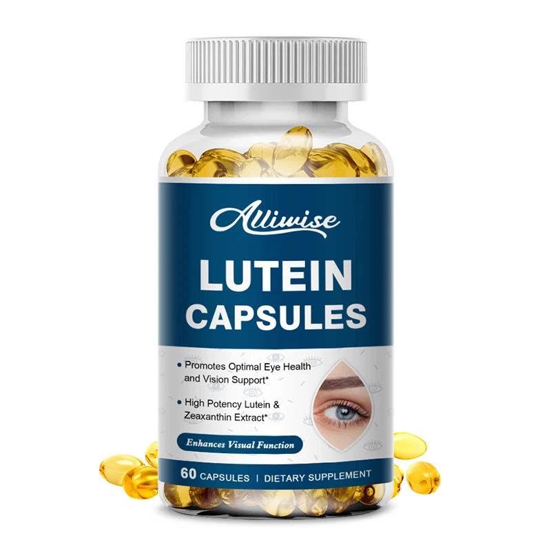 Alliwise Lutein 20Mg Zeaxanthin Kapsul untuk Penuaan Oksidatif Meringankan Stres Makula Kesehatan Penglihatan Perawatan Mendukung Sistem Kekebalan Tubuh