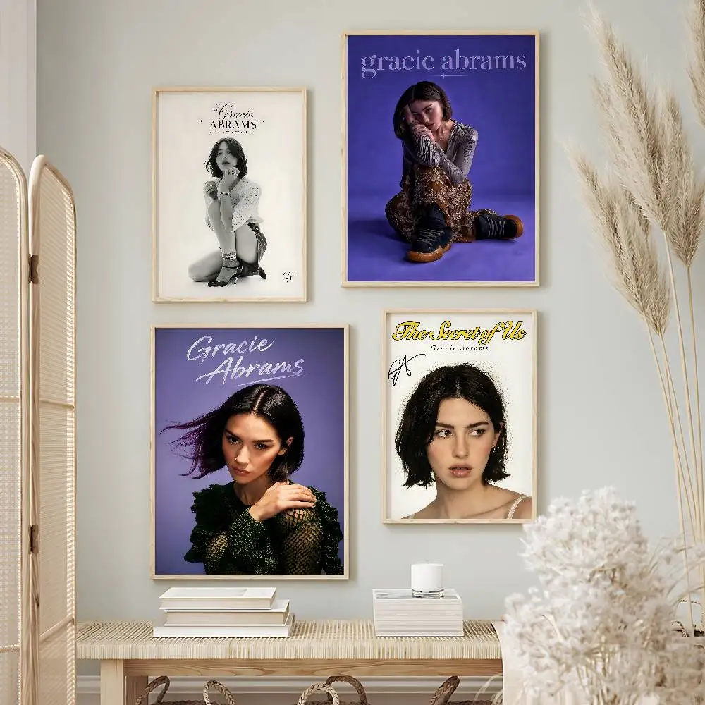 Trending Singer Gracie Abrams Posters Premium Self-Adhesive No Residue Wall Sticker for Home Office Bar Decor