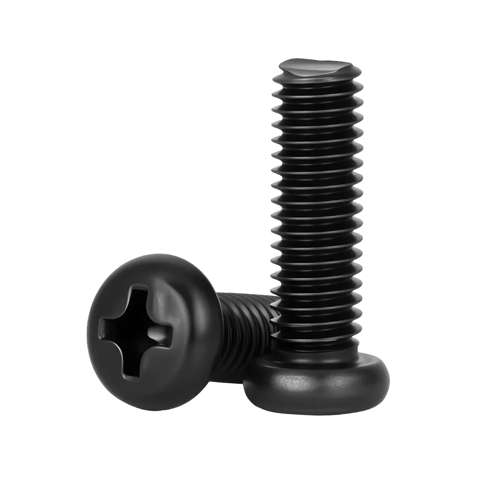 Schwarze Rundkopf-Phillips-Schrauben M1.4 M1.6 M2 M2.5 M3 M4 M5 M6 aus Kohlenstoffstahl mit Metrischem Gewinde, Kleine Kreuzschlitzschrauben, Metallbefestigungselemente – Detail 3
