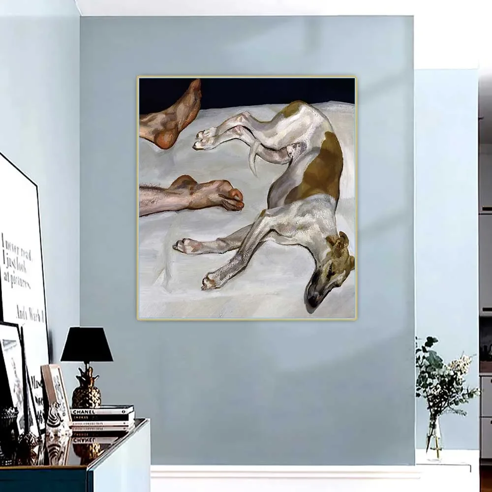 Lucian Freud " Lucian Freud E Eli, 2009" Pittura A Olio Su Tela Estetica Opere D'arte Immagine Decor Decorazione Della Casa Soggiorno