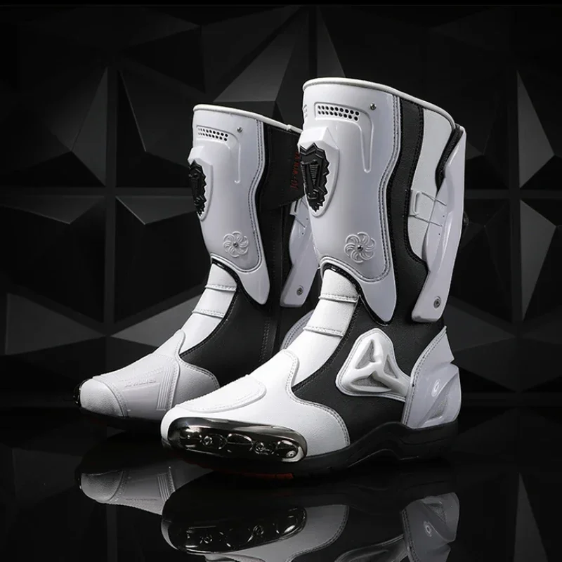 Professional Men Motorcycle Riding Boots Highway Racing Sports Motorcycle Shoes Titanium Alloy Motocross Boots Botas Hombre