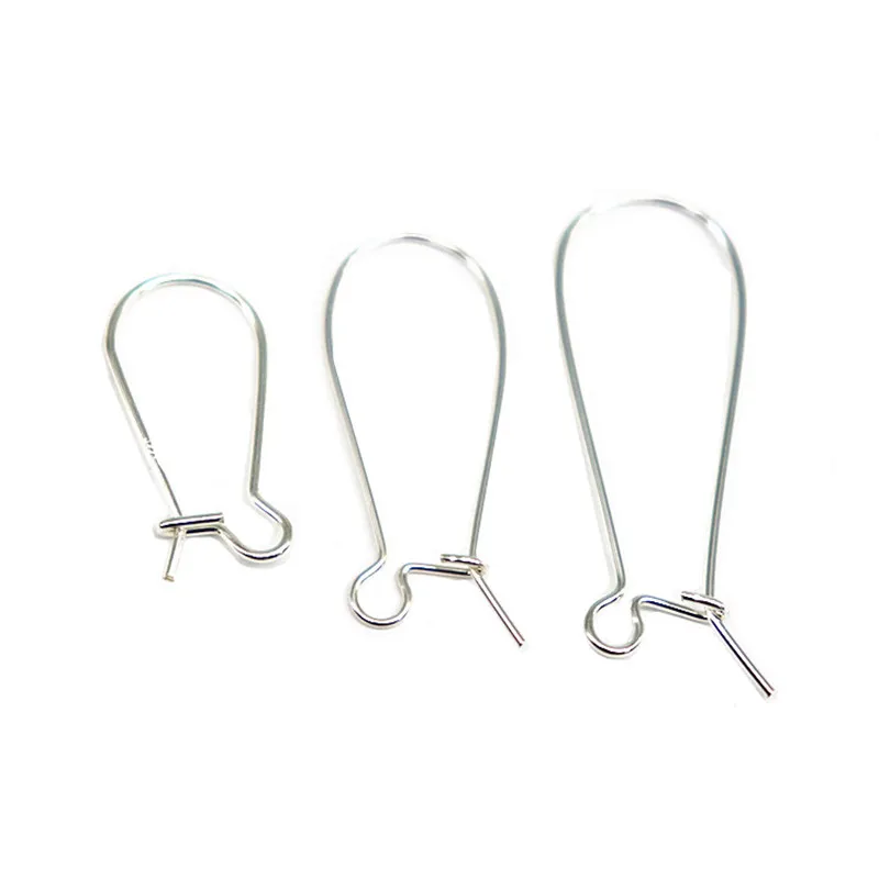 07mm Earring Hook Solid 925 Sterling Silver Ear Wire Hoop DIY Jewelry Making Accessories Supplies Kidney Shaped 1Pair Gold Color