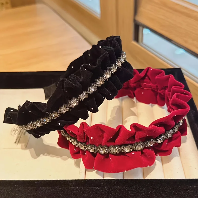 Fashion Satin Pearl Wide Headbands Woman Temperament Elegant Hair Bands Female Retro Versatile Hair Hoop Hair Accessories