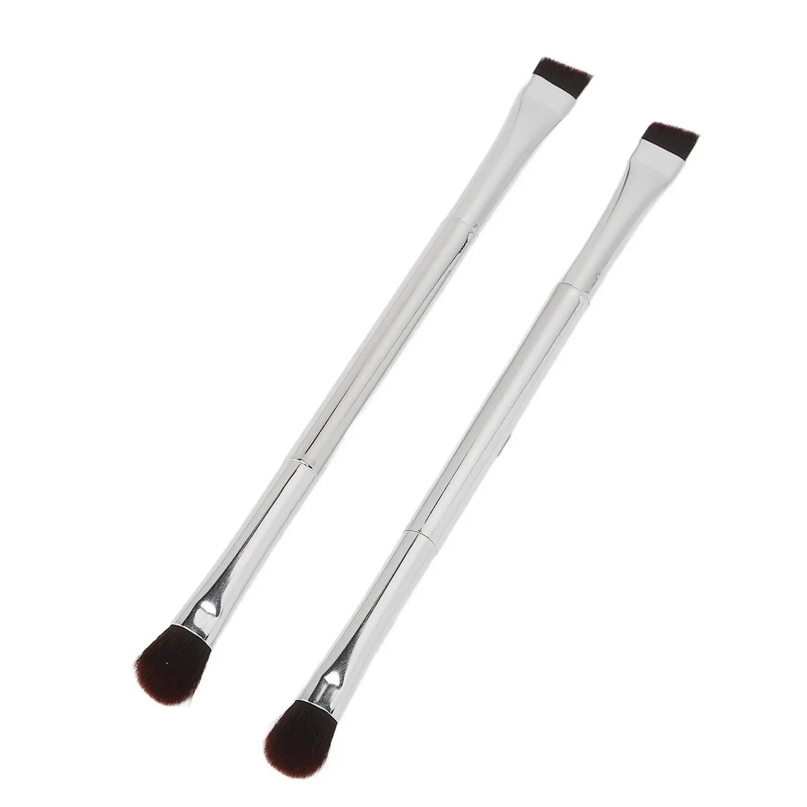 Set di pennelli per ombretto a doppia estremità, strumento per trucco per sopracciglia inclinate, capelli morbidi, 2 pennelli cosmetici per donne