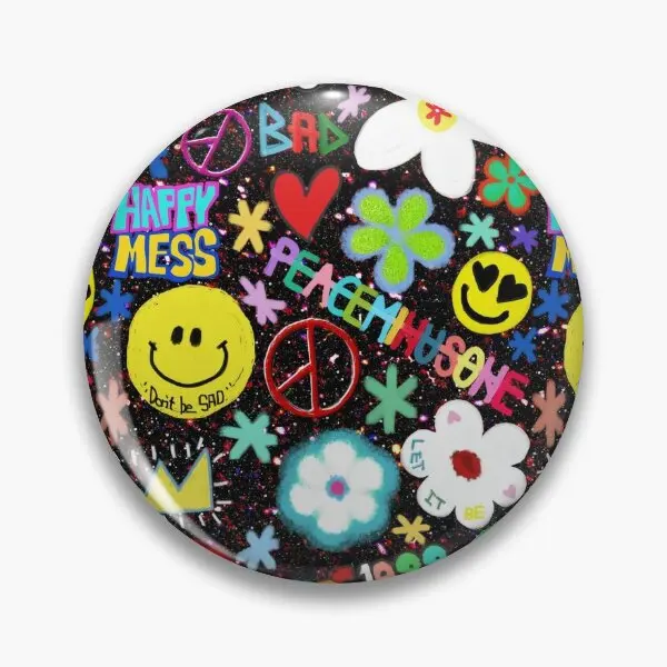 Pmo Colorful Collage  Soft Button Pin Lover Metal Brooch Decor Creative Collar Fashion Funny Badge Lapel Pin Hat Gift Women