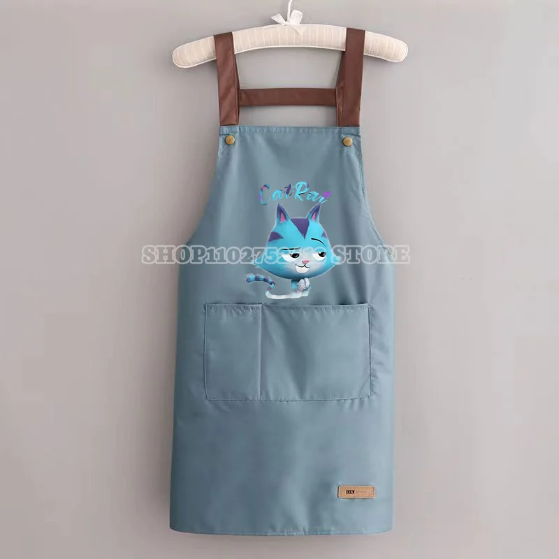 غابي دمية المئزر زيت مقاوم للماء بلا أكمام بينافور المرأة الكرتون المنزل مطعم الشواء المشروبات مآزر هدية #4