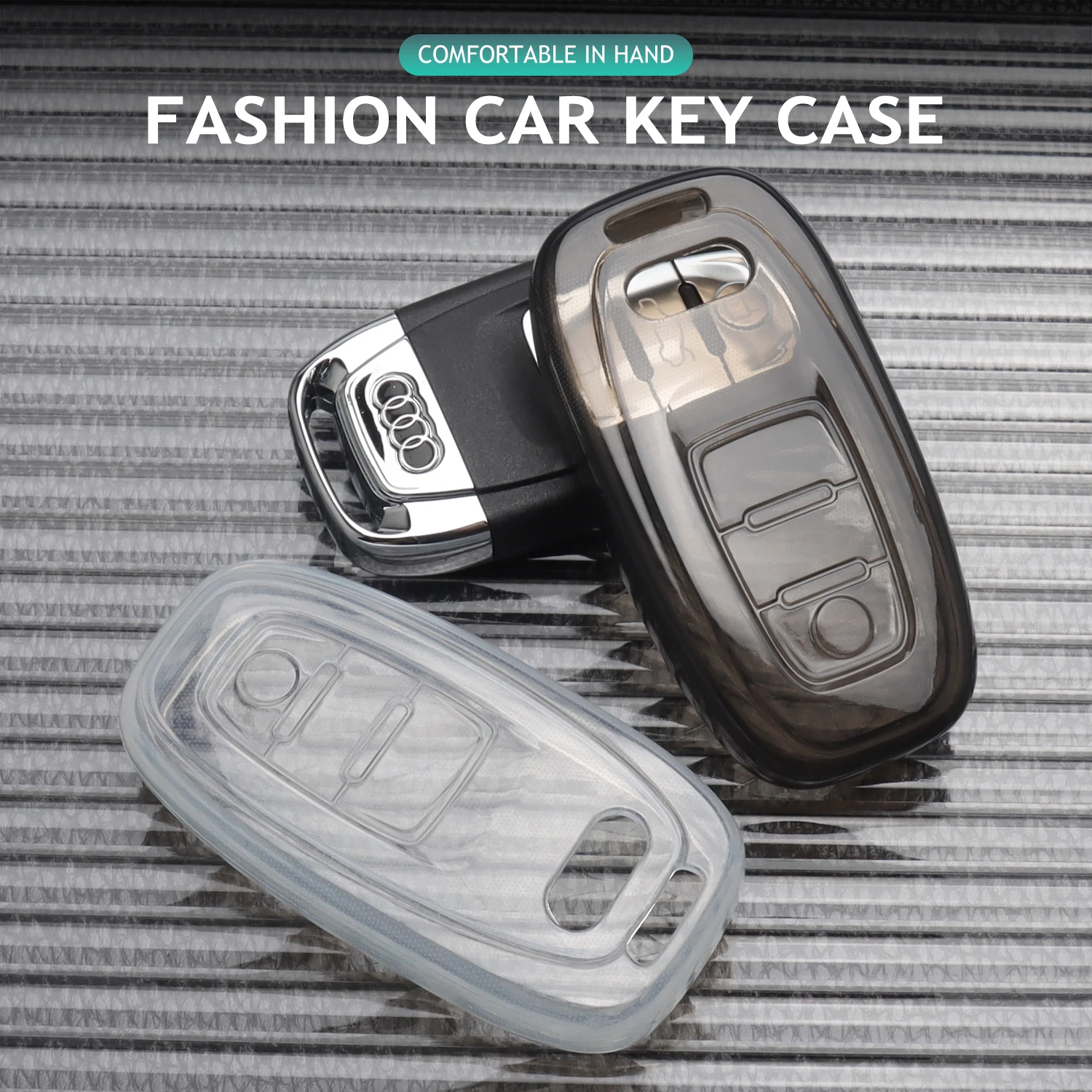 

Transparent TPU Car Remote Key Case Cover for Audi A1 A3 A4 A5 A6 A7 A8 Quattro Q3 Q5 Q7 Protector Fob Keyless Auto Accessories