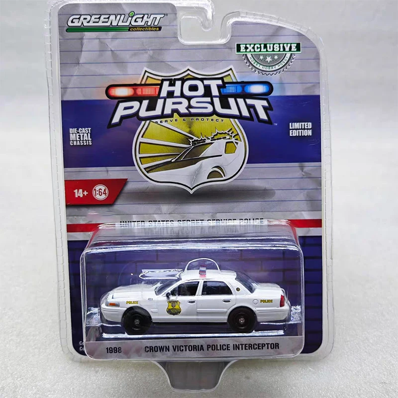 

Greenlight 1:64 Tracking Special Secret Service 1998 Crown Victoria Interceptor Police Car Diecast Model Alloy Car Child Gift