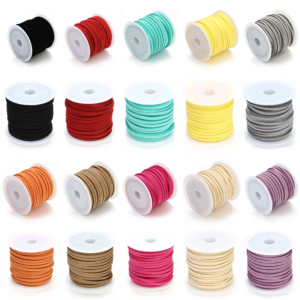 5Meter/Rolle 2,7mm Koreanische Samt Faden Schnur Bunte Flache Faux Wildleder Geflochtene Schnur Für DIY Schmuck Machen armbänder Zubehör