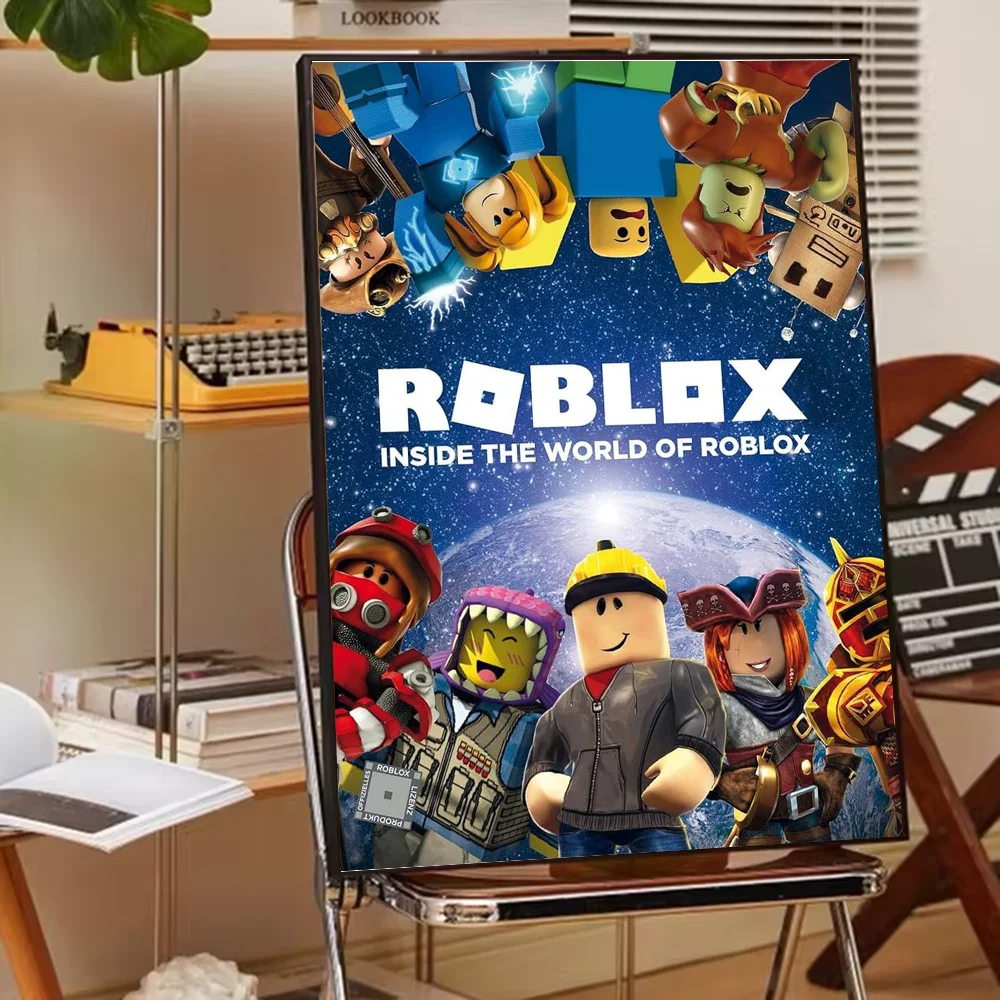 R-RobloxES 게임 포스터 멋진 벽 스티커, 거실 바 빈티지 장식 페인팅 중간