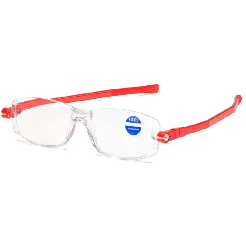 360 Degree Rotation Arms Folding Reading Glasses,Hd Blue Light Blocking Lens,eye Protection Uv400,With Slim Thin Cases