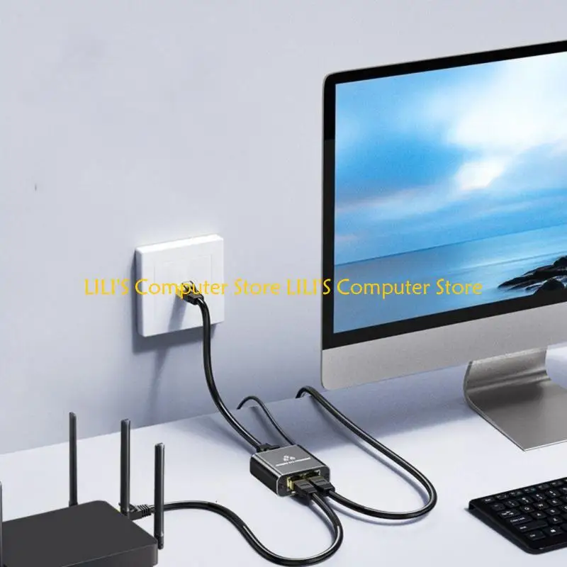A52B Portable RJ45 Gigabit Splitter Adapter with USB Power Supply for Effortless Networking Extension and MultiDevice Use