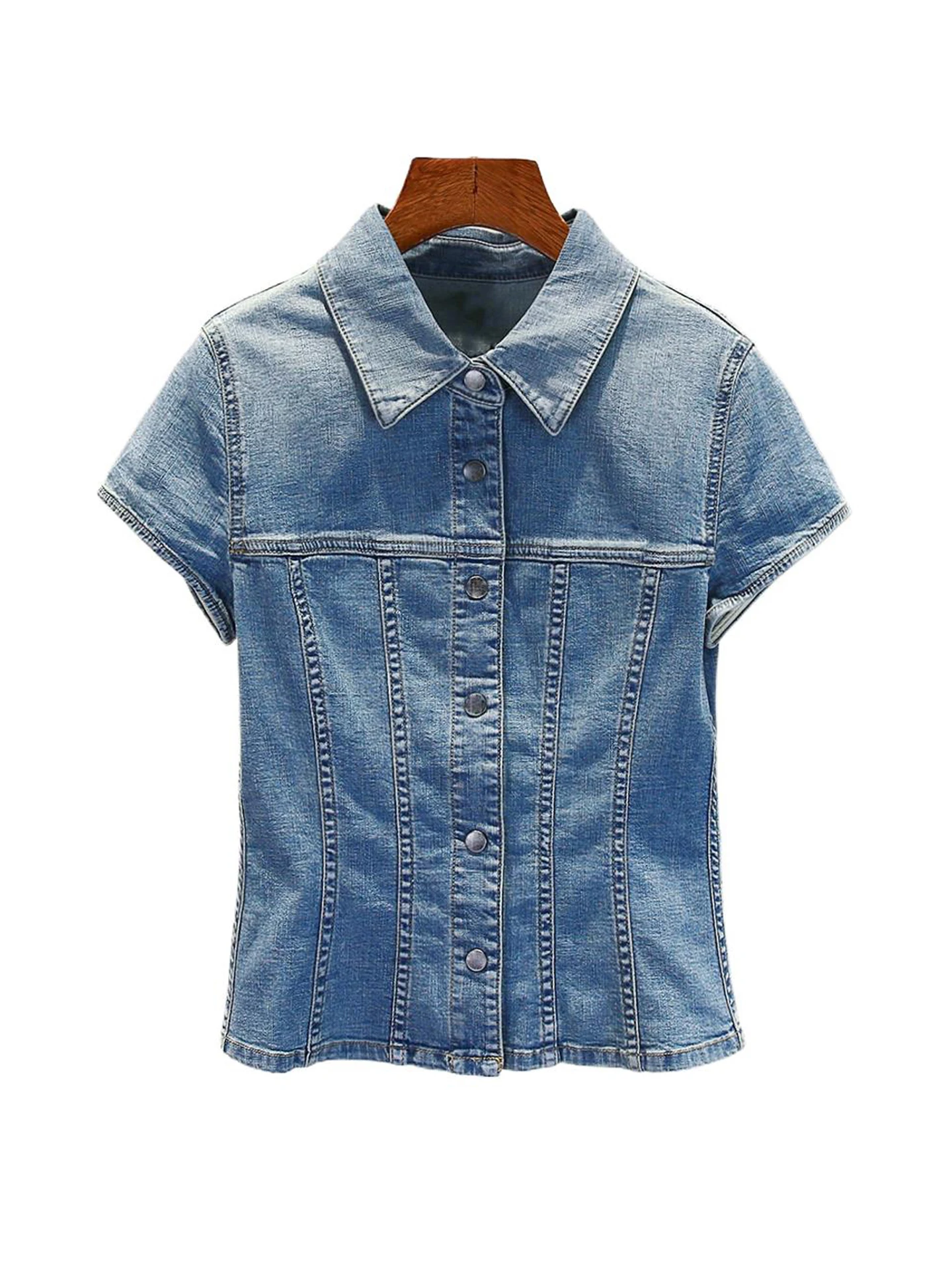 กางเกงยีนส์ผู้หญิงระดับไฮเอนด์ สไตล์ลำลอง ทรงหลวม คอปกพับ สีพื้น เรียบง่าย เหมาะสำหรับใส่ทำงาน แฟชั่นทันสมัย ทรงปกติ เนื้อผ้าบาง