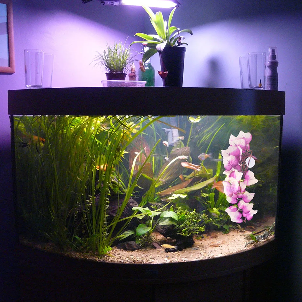 

2pcs Simulated Water Grass Plants Bright Color Faux Reptile Decor For Terrarium Wear-Resistant Lifelike Hanging Reptile