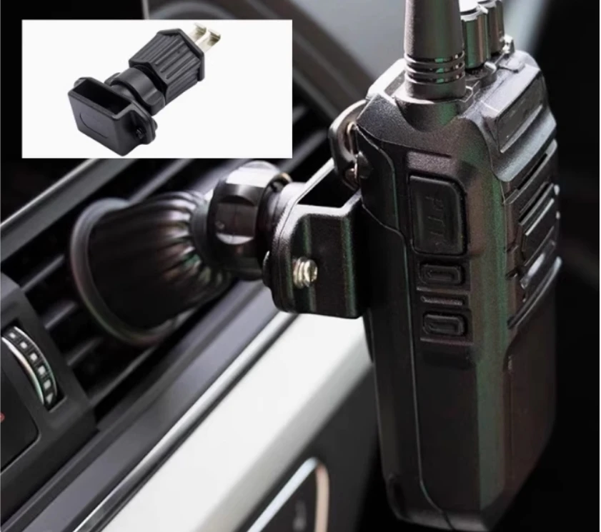 Uchwyt do mocowania walkie-talkie do wylotu powietrza, uchwyt do walkie-talkie z mikrofonem ręcznym do wylotu powietrza klimatyzacji samochodowej, uchwyt ręczny — zdjęcie produktu 3