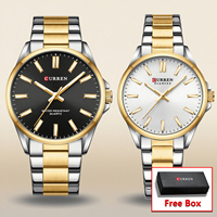 CURREN Lovers' Waterproof Wristwatches - Classic Simple Style, Quartz Movement, Stainless Steel Band & Luminous Hands