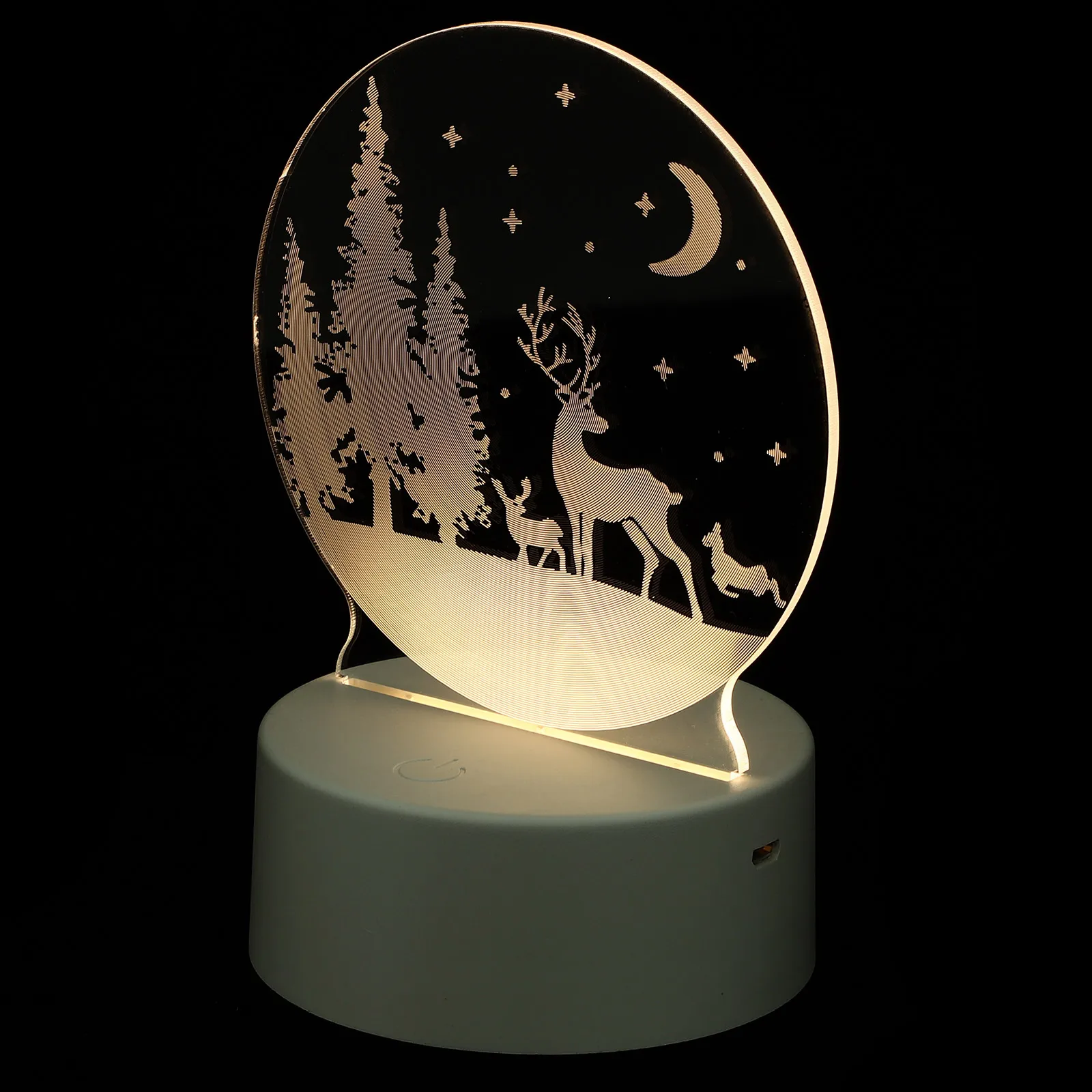 

3D Night Led Christmas Decorative Table Decor Chic Atmosphere Light Creative Design Acrylic Durable Long-Term Use Vivid Shape