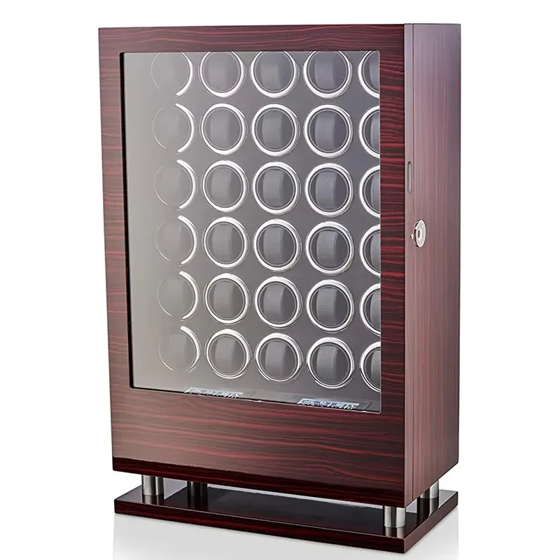 Luxury Automatic Watch Winder 24 30 Slot Wood Mechanical Watch Box Fingerprint Unlock LCD Touch Screen Watches Storage Safe Box