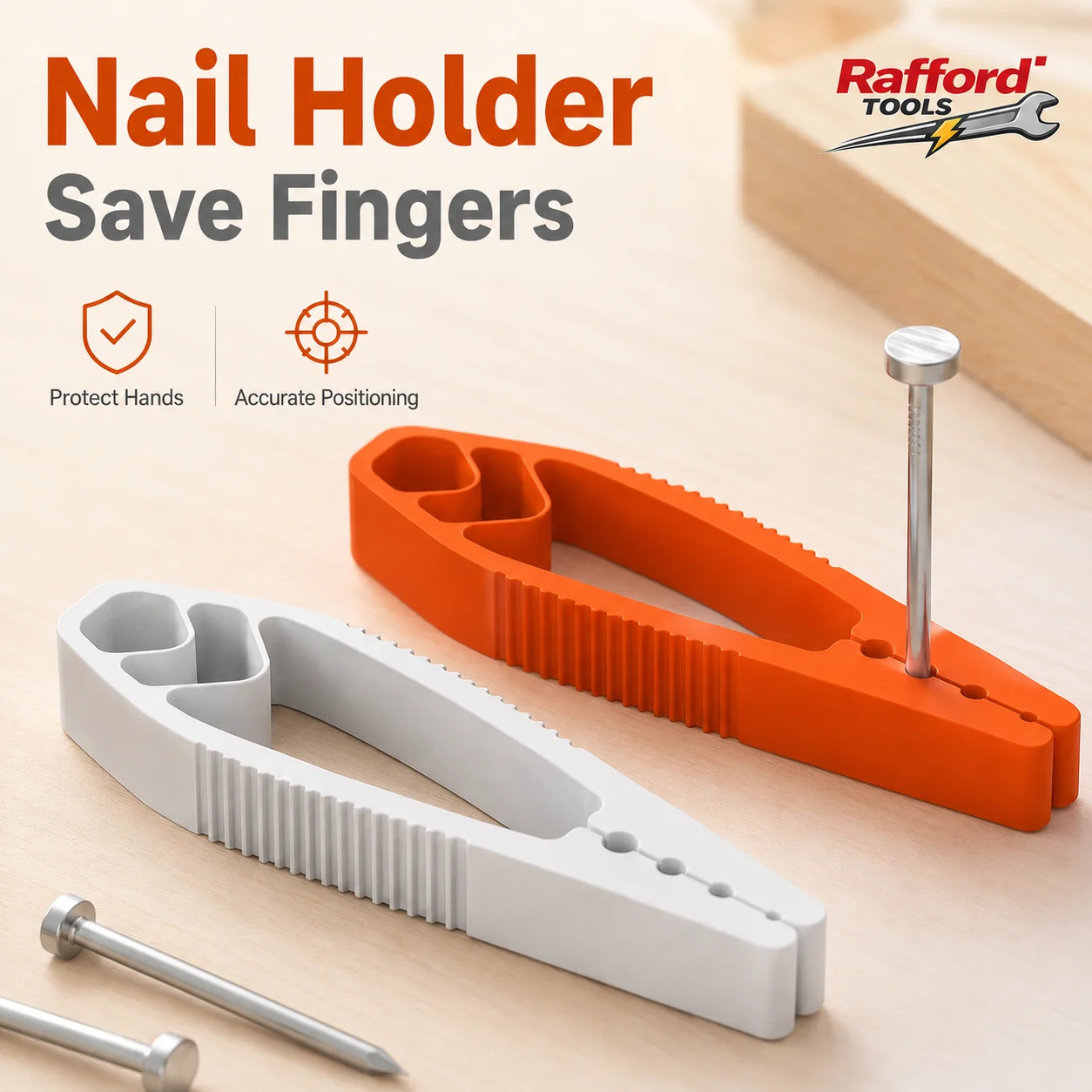 Portable Nail Fixer Tool Woodworking Nail Fixer Plastic Sliding Joint Pliers Protect Fingers for Maintenance and Woodworking