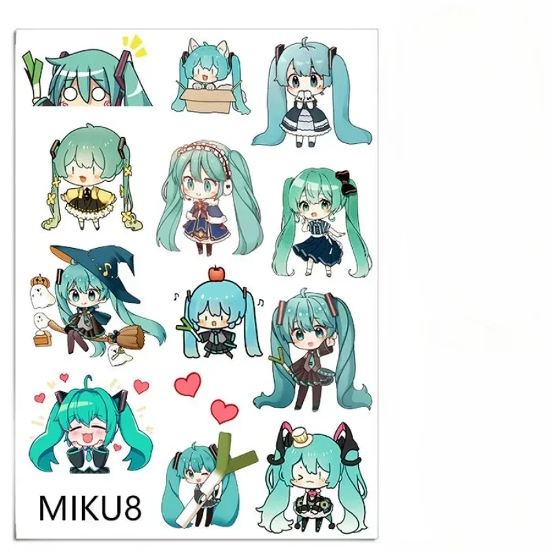 Hatsune Miku Stickers Kawaii Anime Peripherals Cartoon Diy Storage Box Car Decoration Waterproof Stickers in Various Size New