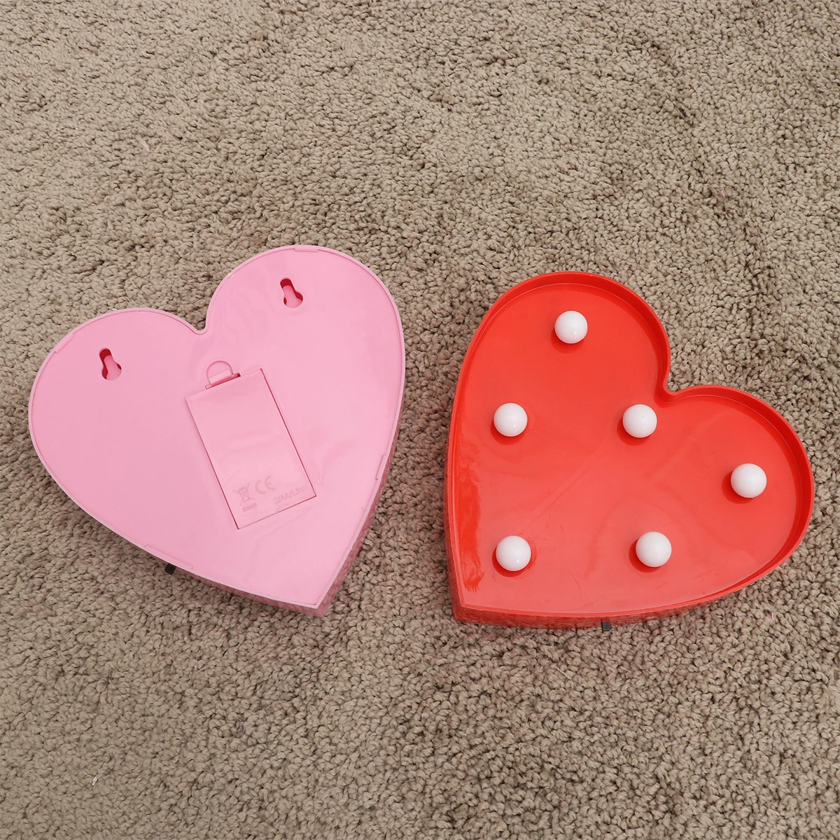 

2 pcs Heart Lamp Decorative Night Light LED Night Light Valentine Day Bedroom Living Room Soft Glow Plastic Portable