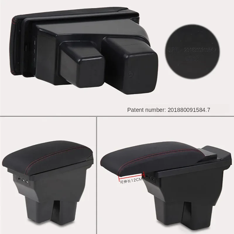 For Honda Fit Armrest For Honda Jazz /Fit Car Armrest box 2014 2015 2016 2017 2018 2019 Retrofit parts Interior Storage box 3USB