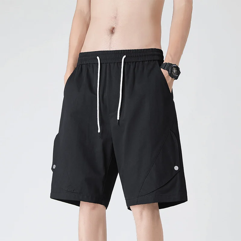 New Fashionable And Versatile Summer Youth Elastic Waist Casual Shorts For Men Outdoor Sports Popular Loose 5-Point Trousers