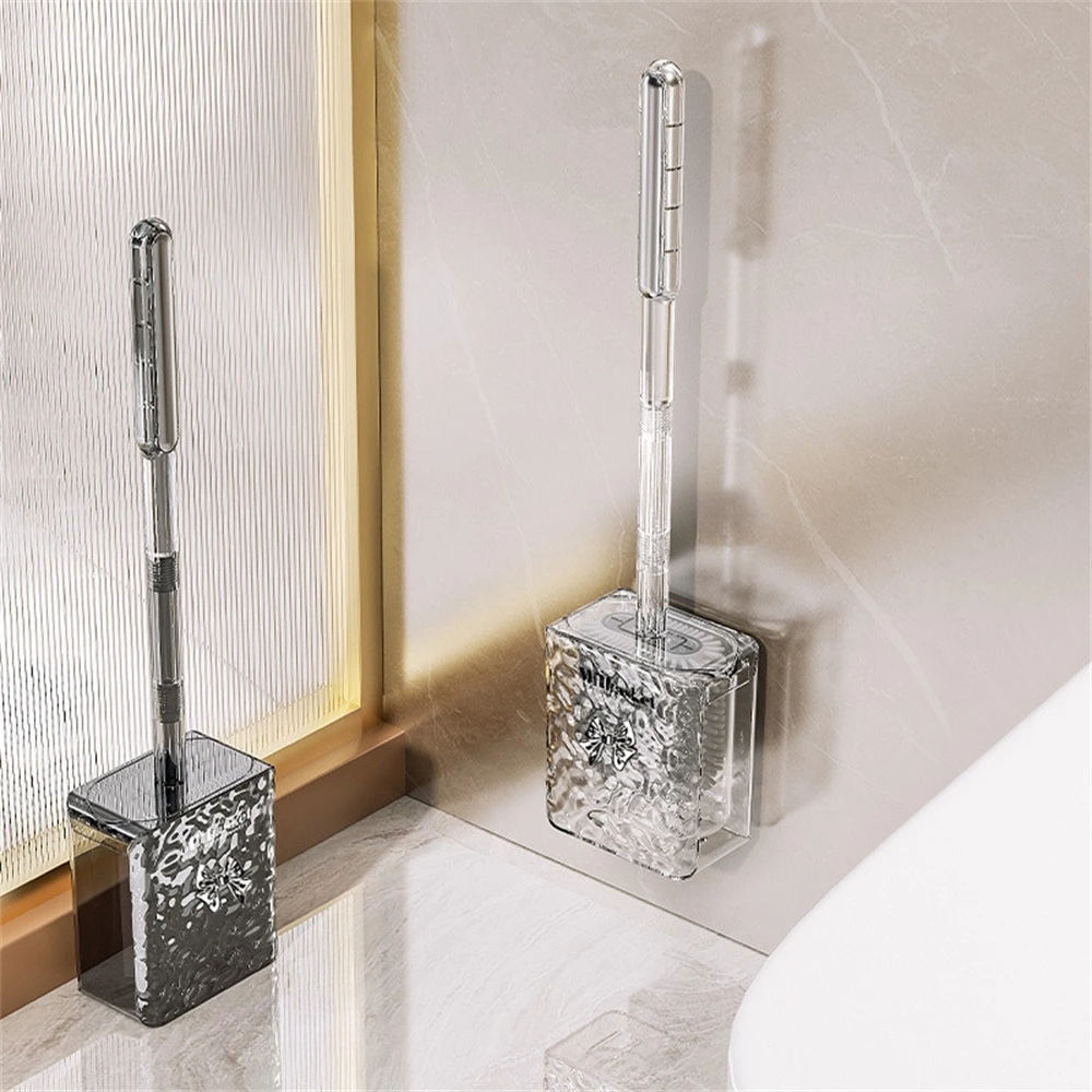 Bathroom Cleaner Brush Set Wall Mounted Toilet Brush Luxury Long Handled Glacier Toilet Brush Useful Household Accessories Decor