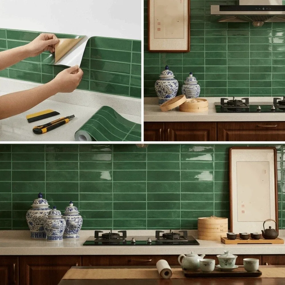 Strong Adhesive 3D Tile Stickers Three-Dimensional Layered Drip Glue Material DIY Backsplash Tiles Stain-Resistant