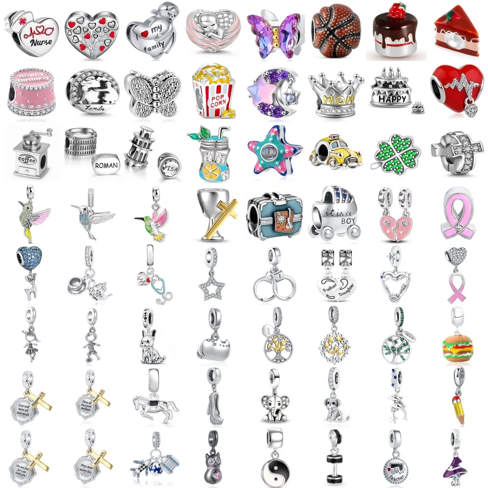 

Горячая новинка 2026: Изысканные ювелирные украшения — подвески из серебра 925 пробы (бабочка, луна, птица, туфли на высоком каблуке) для браслетов и DIY-аксессуаров