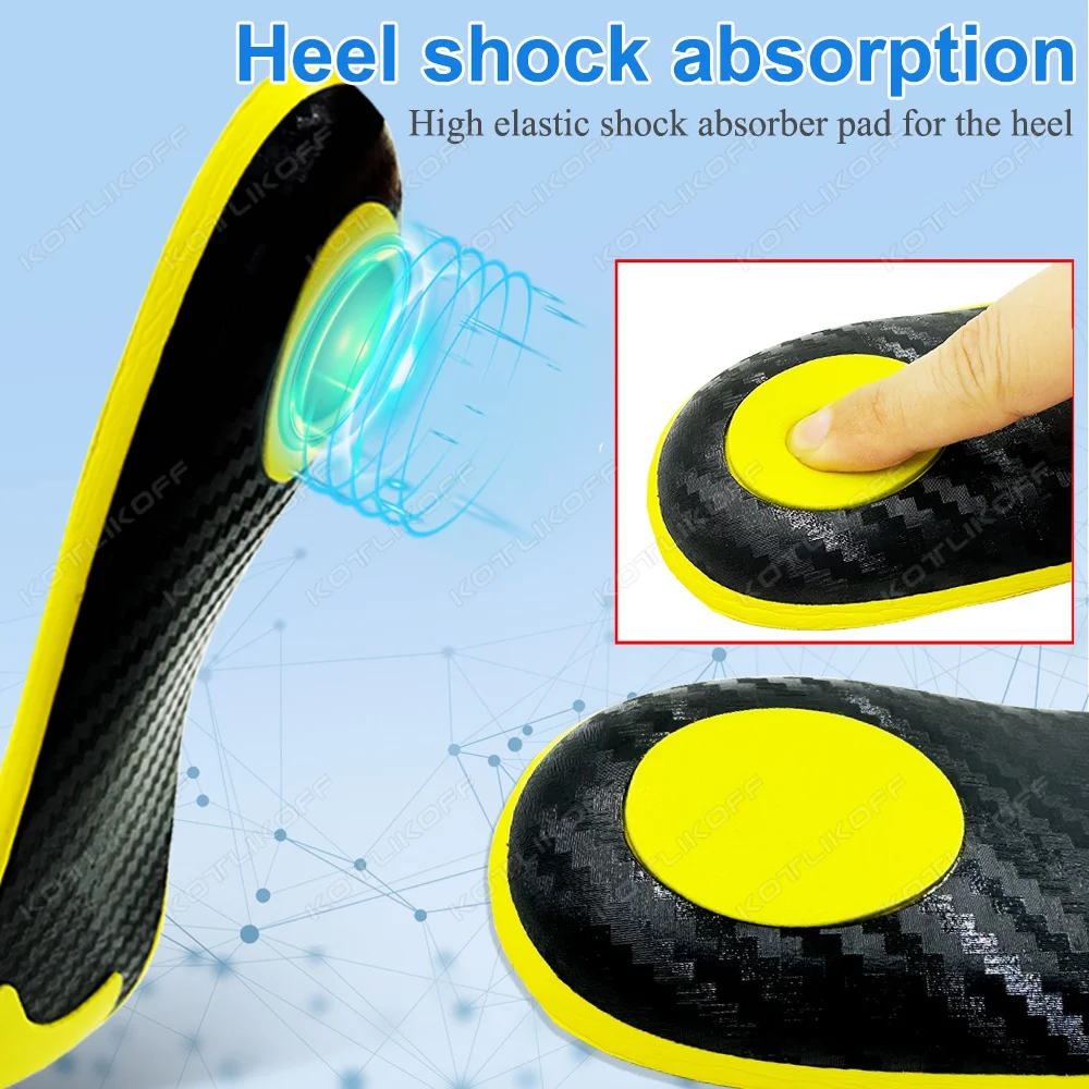 KOTLIKOFF Full-Palm Carbon Plate Shoe Insoles Unisex Shoes Shock-Absorption Lightweight Sports Shoe Bottom Work Boots Insole Pad
