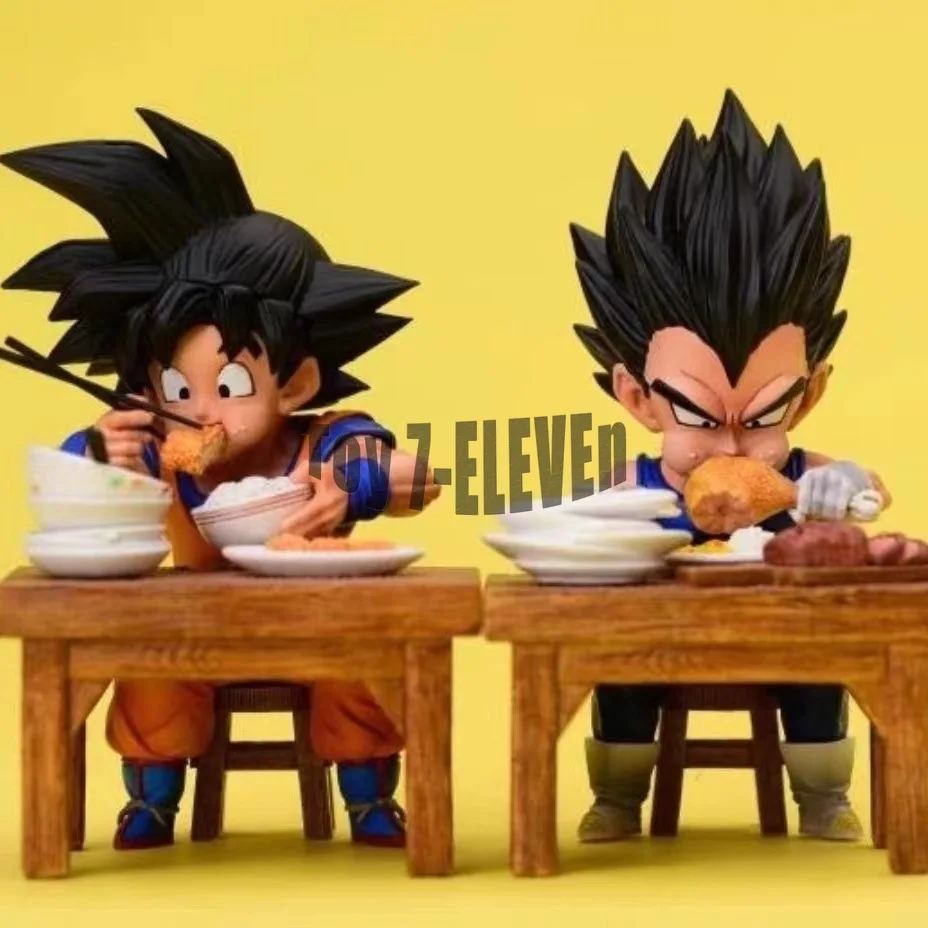 Dragon Ball Z Anime Figure Son Goku Vegeta Eating Super Saiya Figurine 9cm PVC Statue Collection Model Toys Gifts