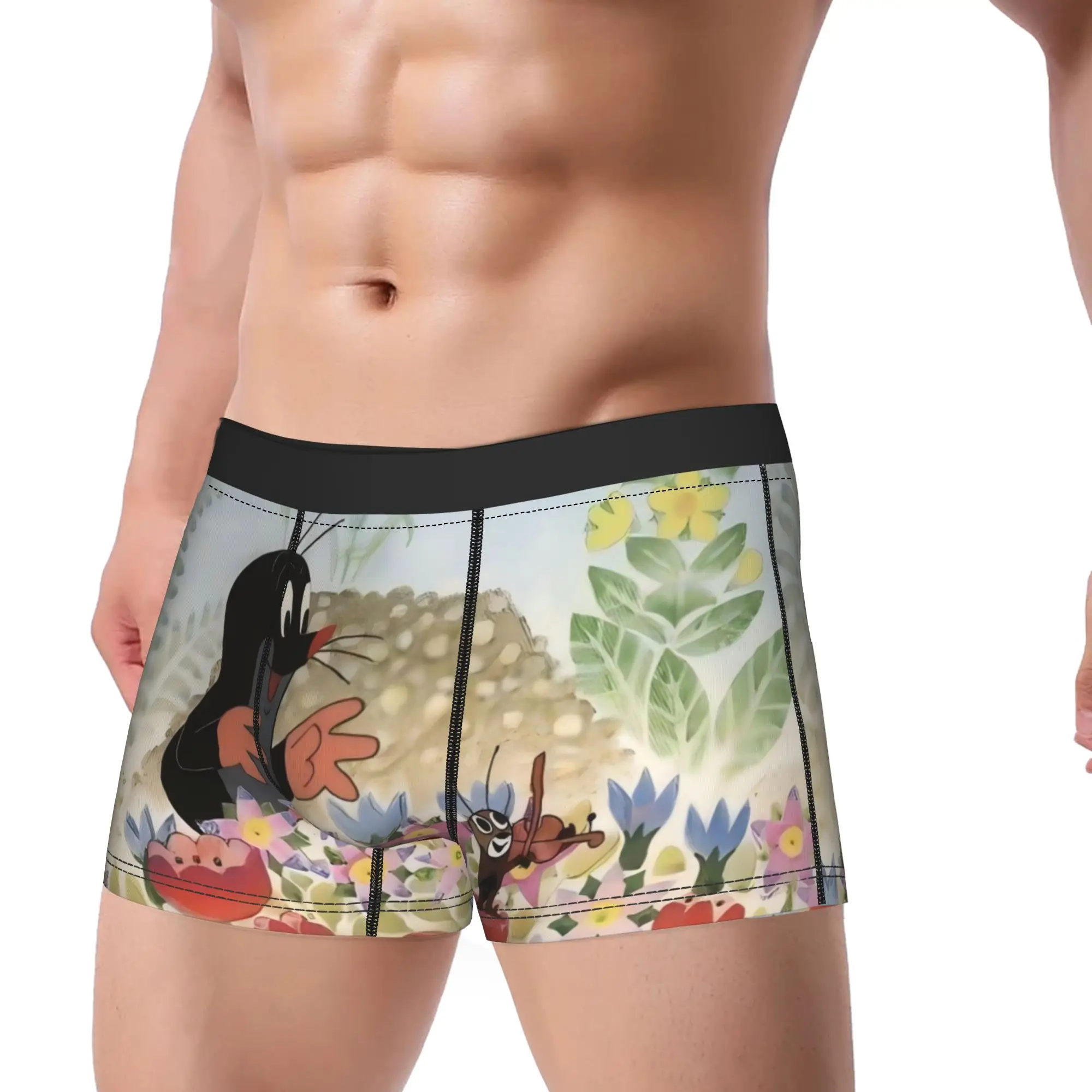 Little Mole Underpants Homme Panties Men's Underwear Little Mole Print Shorts Boxer Briefs