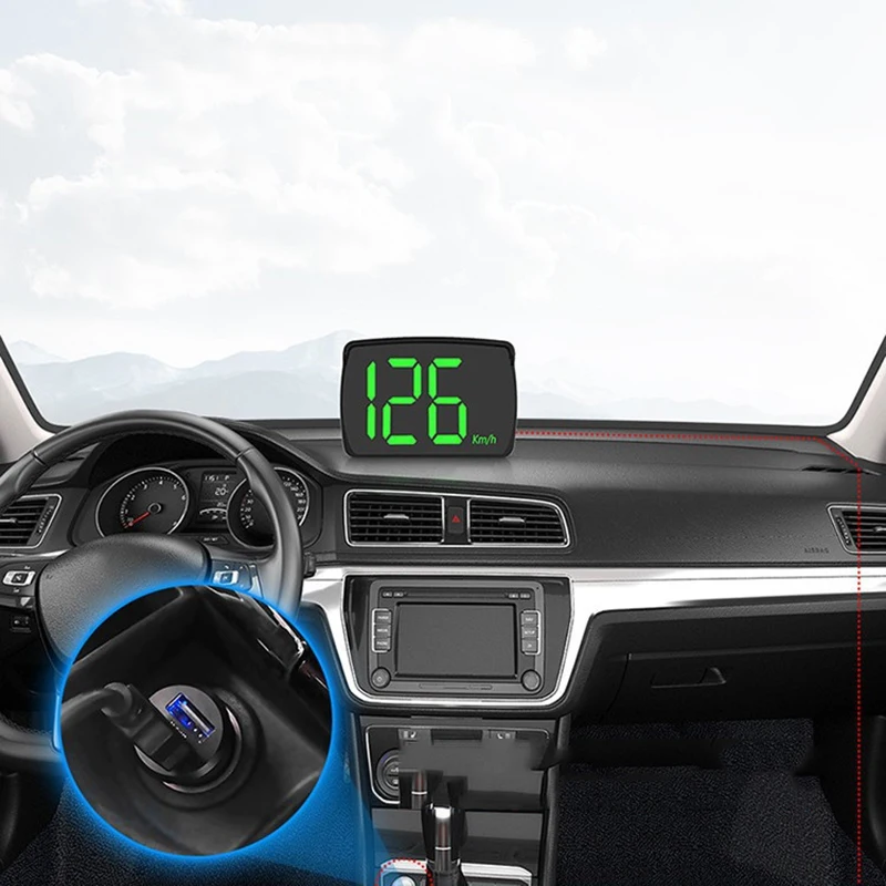 Universal Car HUD Digital Speedometer Head Up Display For Motor Truck Vehicles Speed Meter Displayer KM/H USB Power Supply