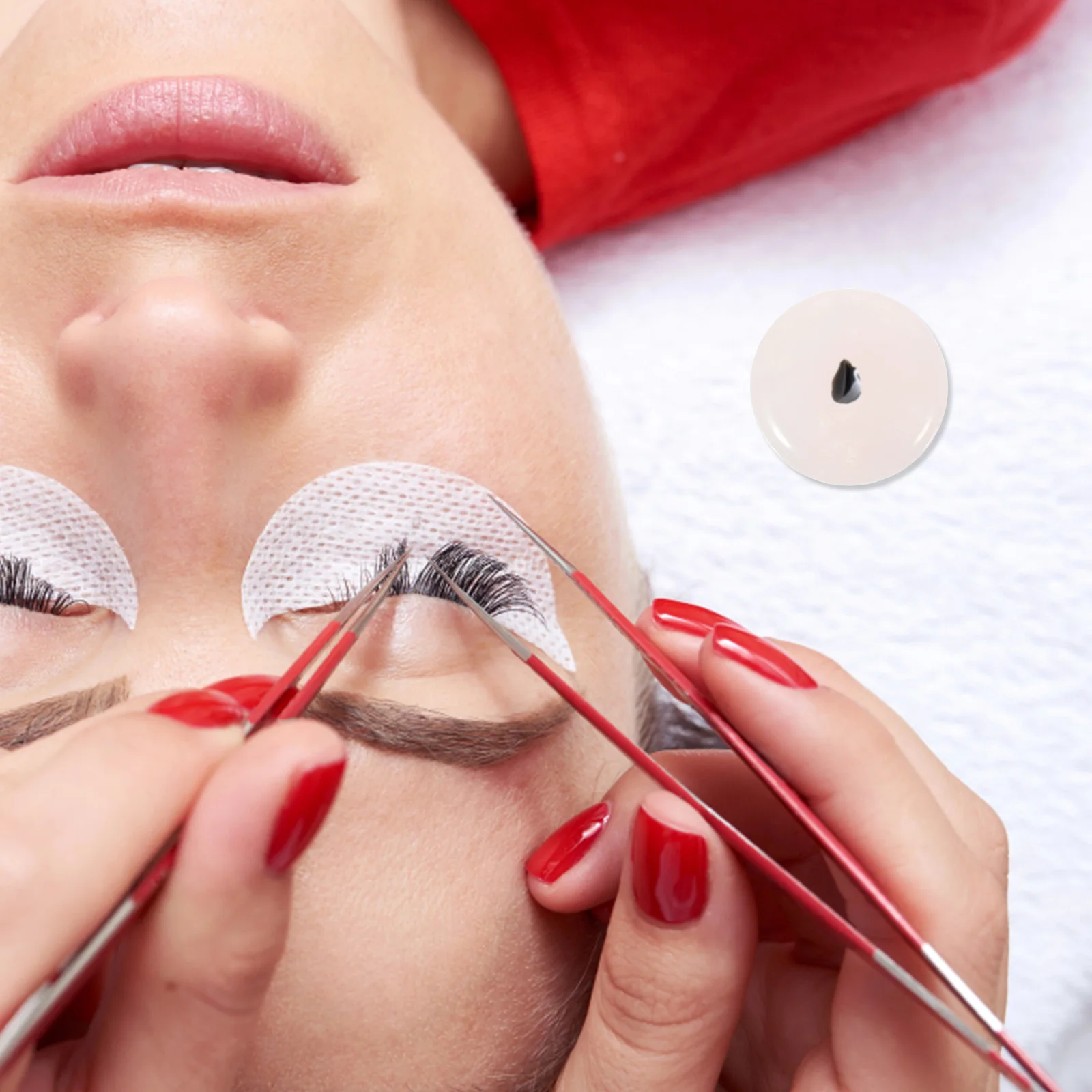 

Eyelash Extension Jade Pallet Lash Glue Holder Durable Practical Long Time Use Small Lightweight Easy Carry Jade for Lash