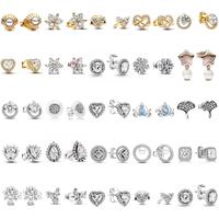 Authentic 925 Sterling Silver Gingko Leaf Mask Earrings For Women Fashion DIY Birthday Gift Jewelry Beautiful Accessories