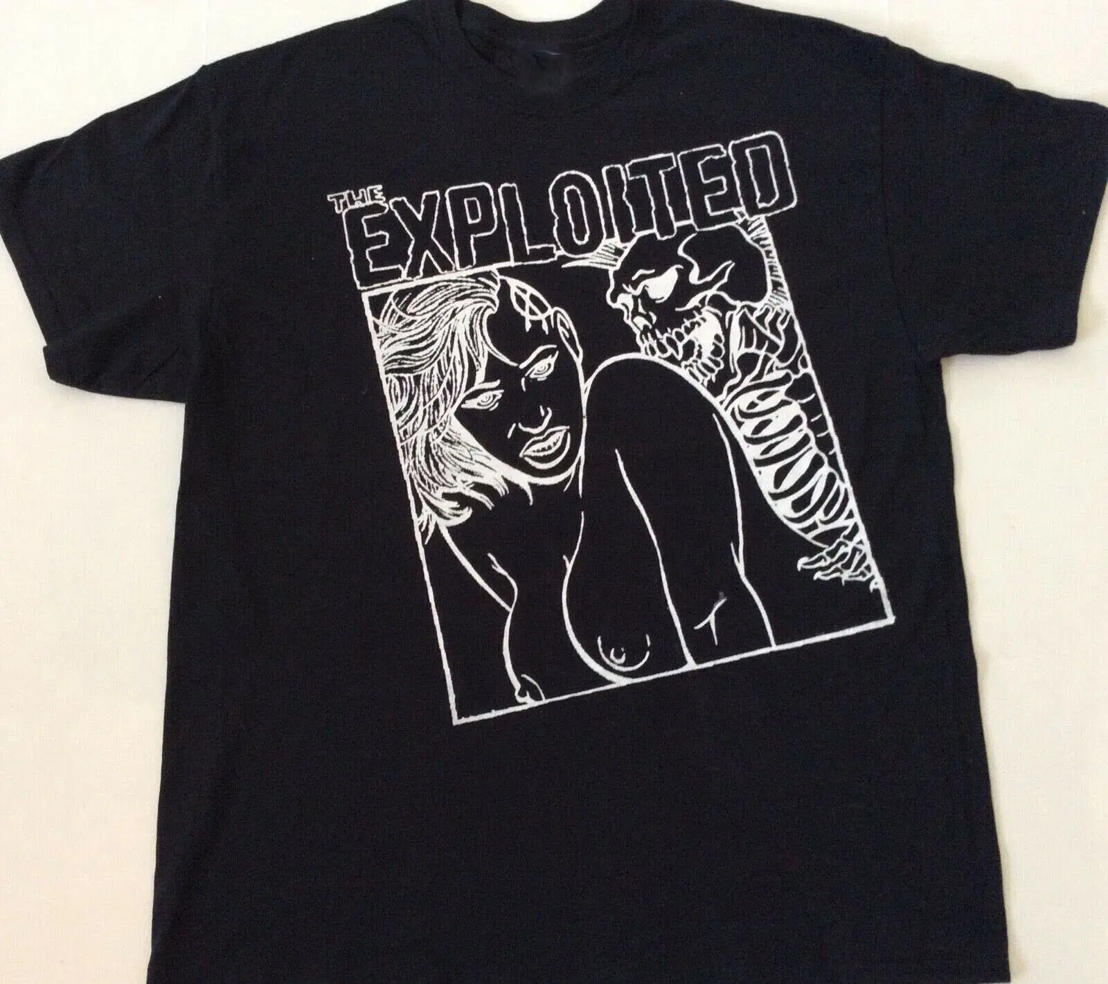 Vintage THE EXPLOITED Skeleton T-shirt Black Unisex