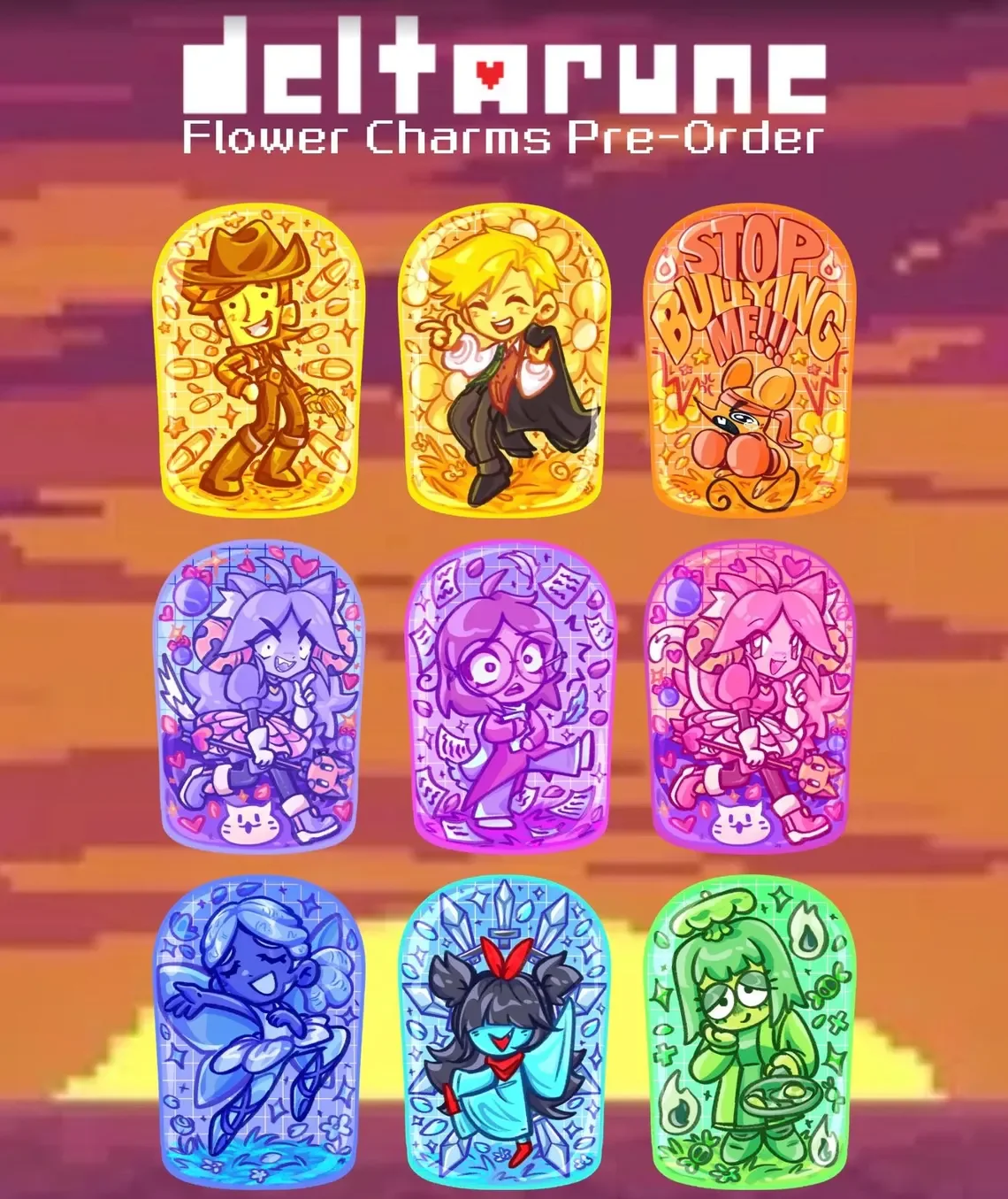 Deltarune Chapter 5 Charm keychain | Human Flowers | 4