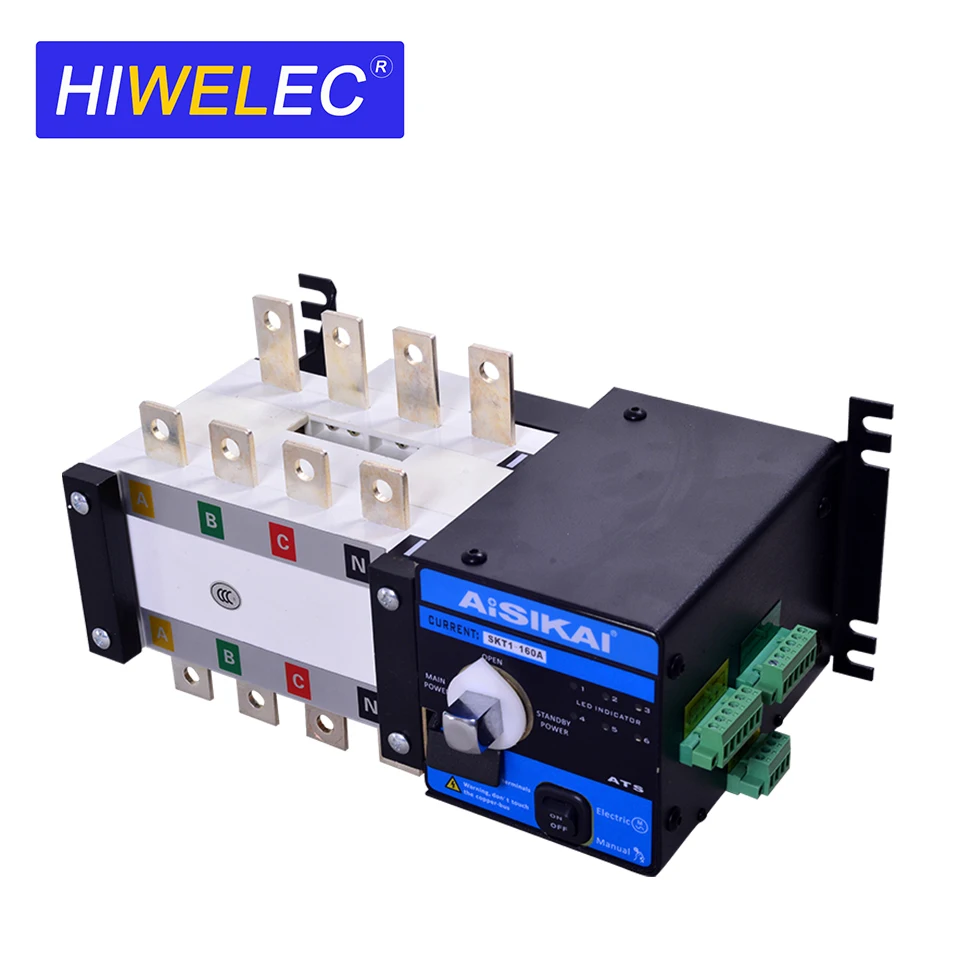 160A ATS Dual Power Automatic Transfer Switch SKT1-160A/4P AISIKAI Diesel Generator Parts